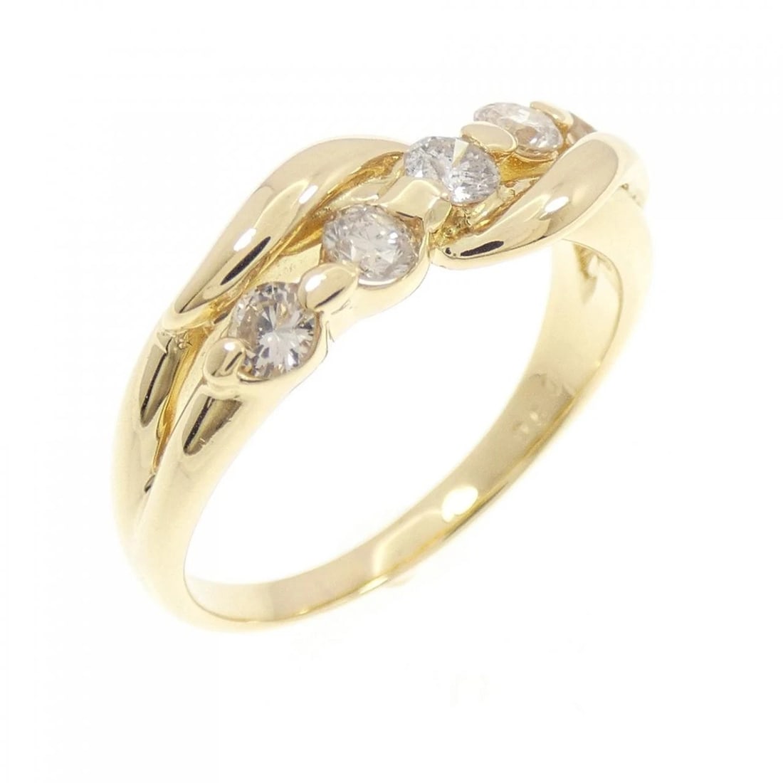 K18YG DIAMOND RING: K18YG Diamond Ring Brand: Unbranded Type: Diamond Ring Material: K18YG, Main Stone/Creation Natural Color: Yellow Gold Size: US 5 3/4 Accessories: None Accessories Notice: When purchasing