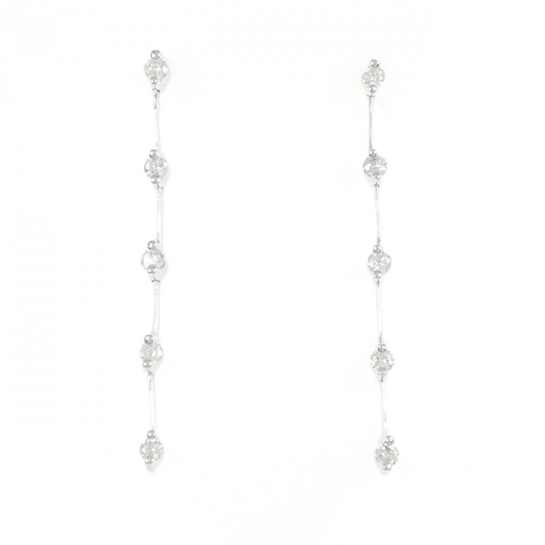 K18WG DIAMOND PIERCE: K18WG Diamond Pierce Brand: Unbranded Type: Diamond Pierce/Earring Material: K18 white gold, Main Stone/Creation Natural Color: White Gold Size: Approx. length x width: 41.1mm x 2.3mm 