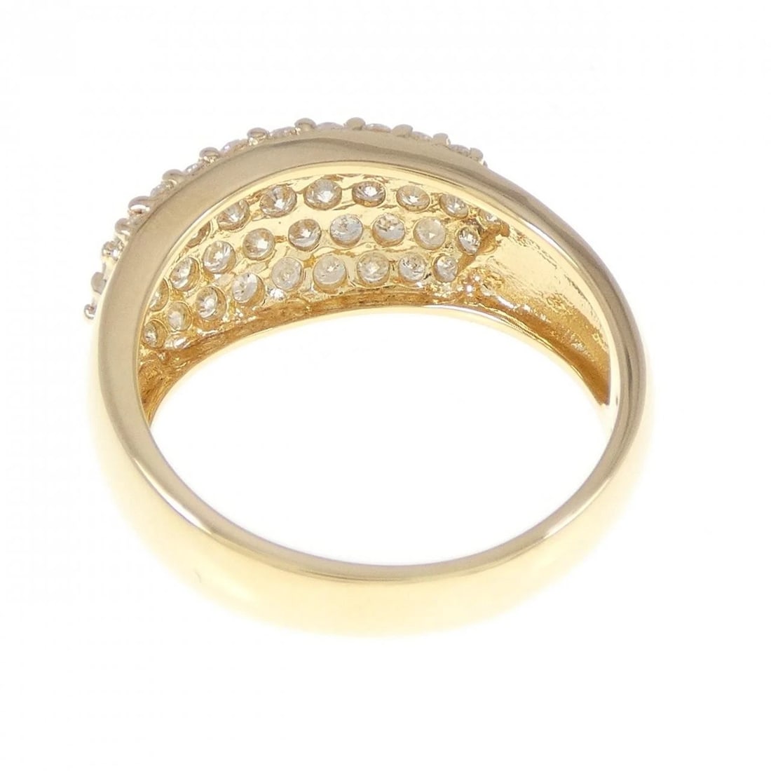 K18YG PAVE DIAMOND RING: K18YG Pave Diamond Ring Brand: Unbranded Type: Diamond Ring Material: K18YG, Main Stone/Creation Natural Color: Yellow Gold Size: US 6 1/2 Accessories: None Accessories Notice: When