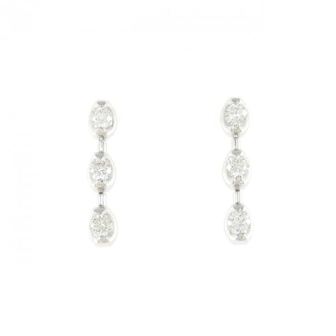 K18WG DIAMOND PIERCE: K18WG Diamond Pierce Brand: Unbranded Type: Diamond Pierce/Earring Material: K18 white gold, Main Stone/Creation Natural Color: White Gold Size: Approx. height x width: 17.0mm x 3.2mm Accessories