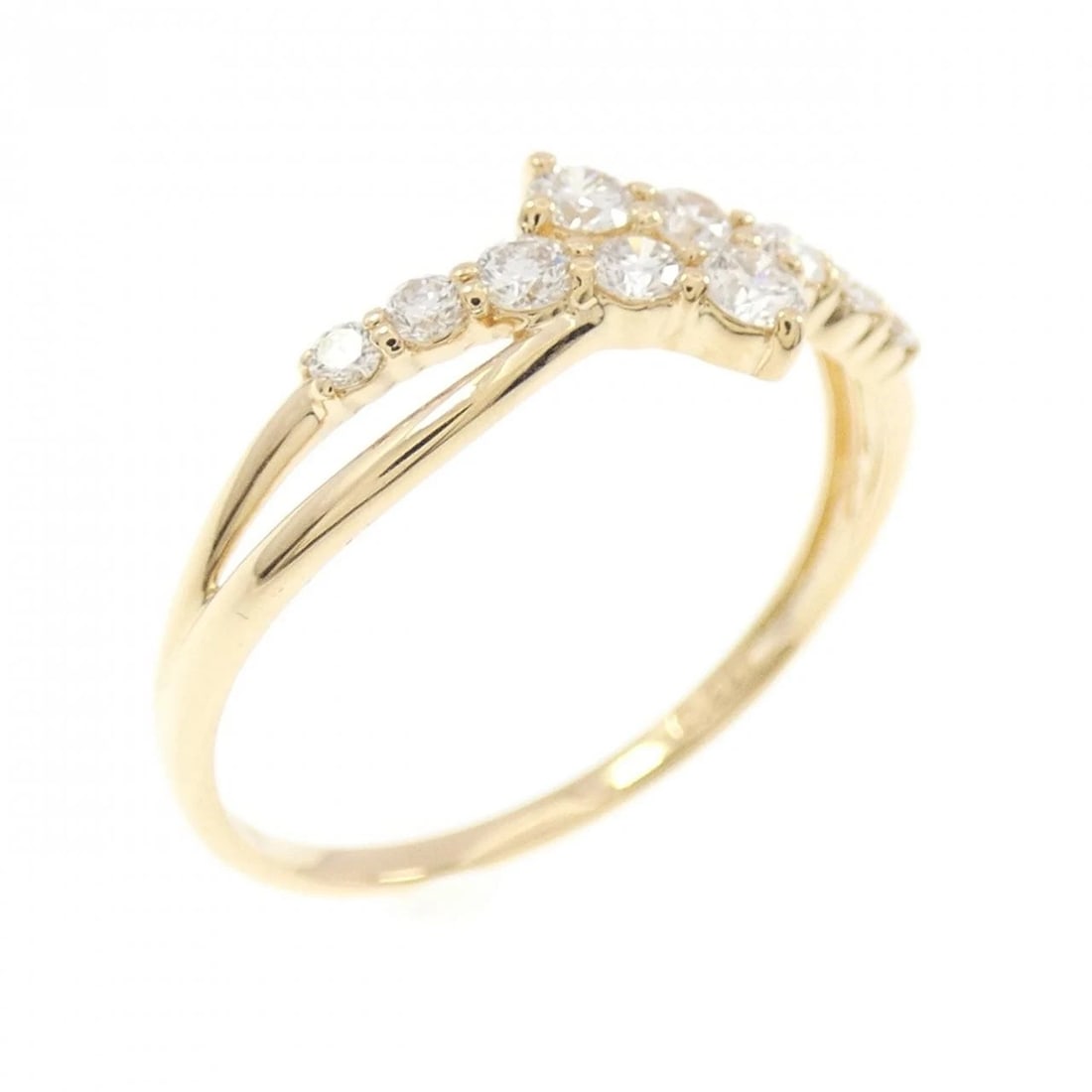 K18YG DIAMOND RING: K18YG Diamond Ring Brand: Unbranded Type: Diamond Ring Material: K18YG, Main Stone/Creation Natural Color: Yellow Gold Size: US 5 3/4 Accessories: None Accessories Notice: When purchasing