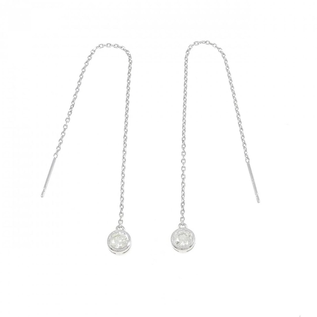 K18WG DIAMOND PIERCE: K18WG Diamond Pierce Brand: Unbranded Type: Diamond Pierce/Earring Material: K18 white gold, Main Stone/Creation Natural Color: White Gold Size: Approx. height x width: 105.0mm x 5.3mm 