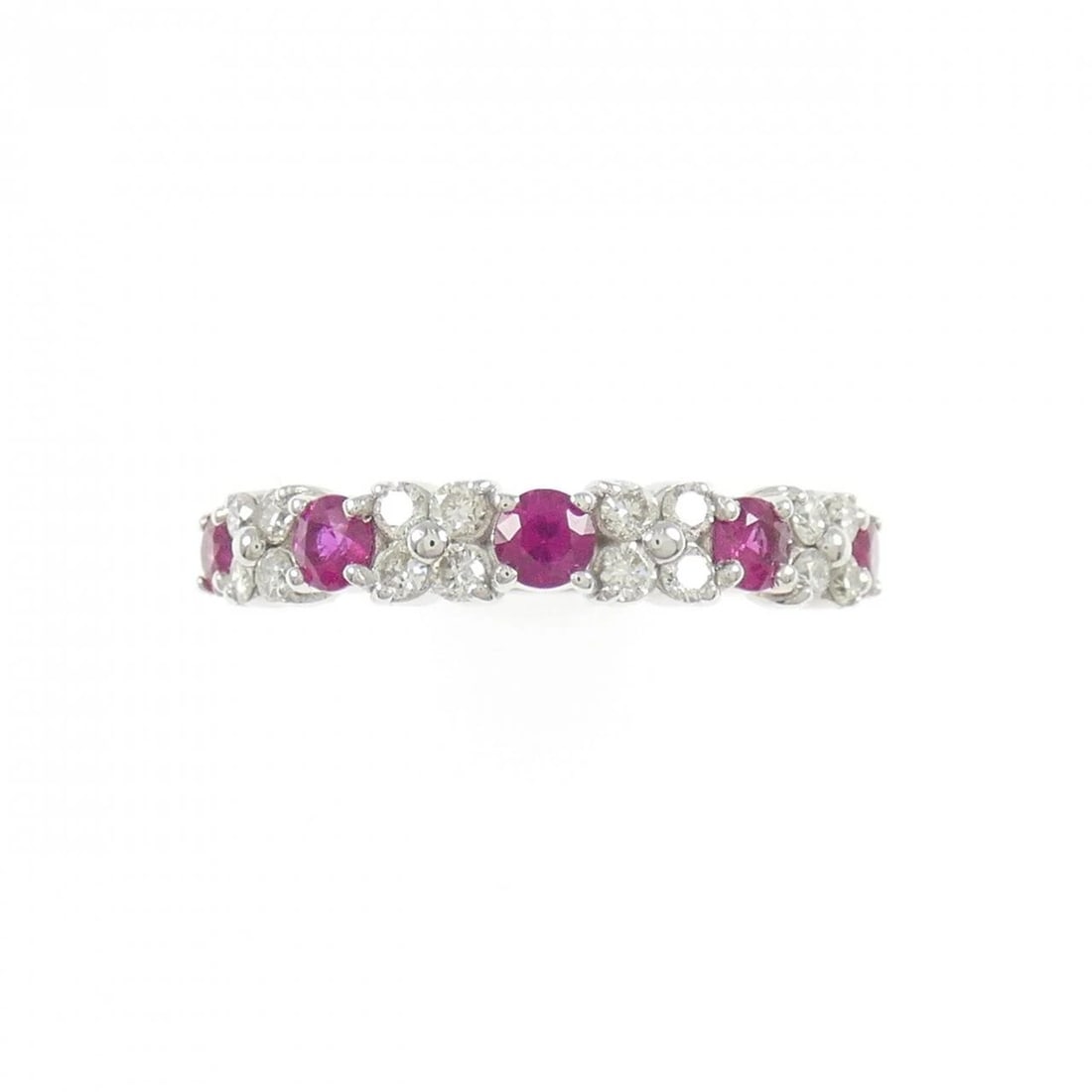 K18WG FLOWER RUBY RING - 2