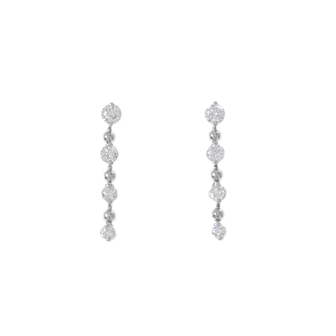 PT900 DIAMOND PIERCE: PT900 Diamond Pierce Brand: Unbranded Type: Diamond Pierce/Earring Material: Platinum900, Main Stone/Creation Natural Color: Platinum Size: Approx. height x width: 20.9mm x 2.9mm Accessories: