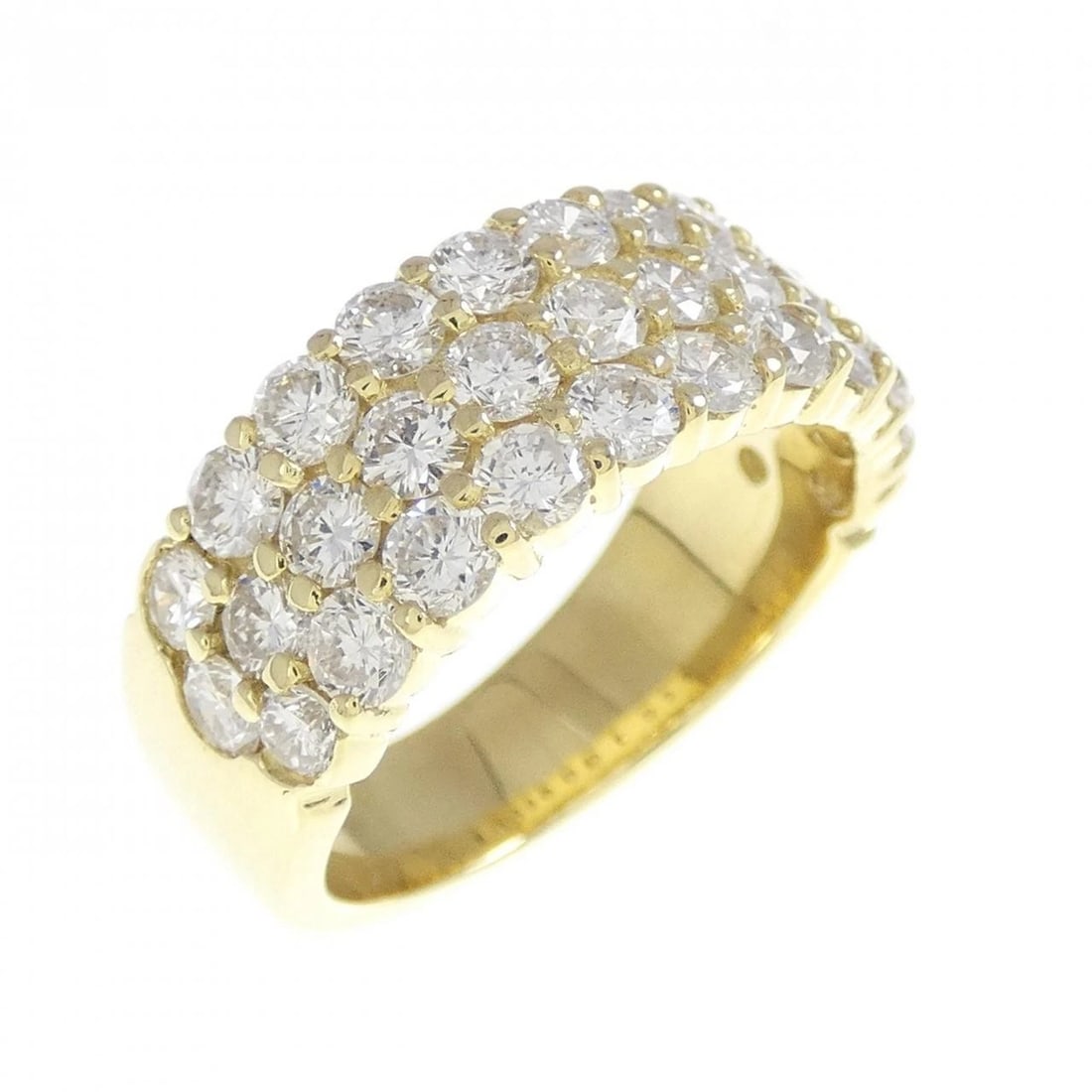 K18YG PAVE DIAMOND RING: K18YG Pave Diamond Ring Brand: Unbranded Type: Diamond ring Material: 18K Yellow Gold, Main Stone/Creation Natural Color: Yellow Gold Size: US 5 1/4 Accessories: None Accessories Notice: W