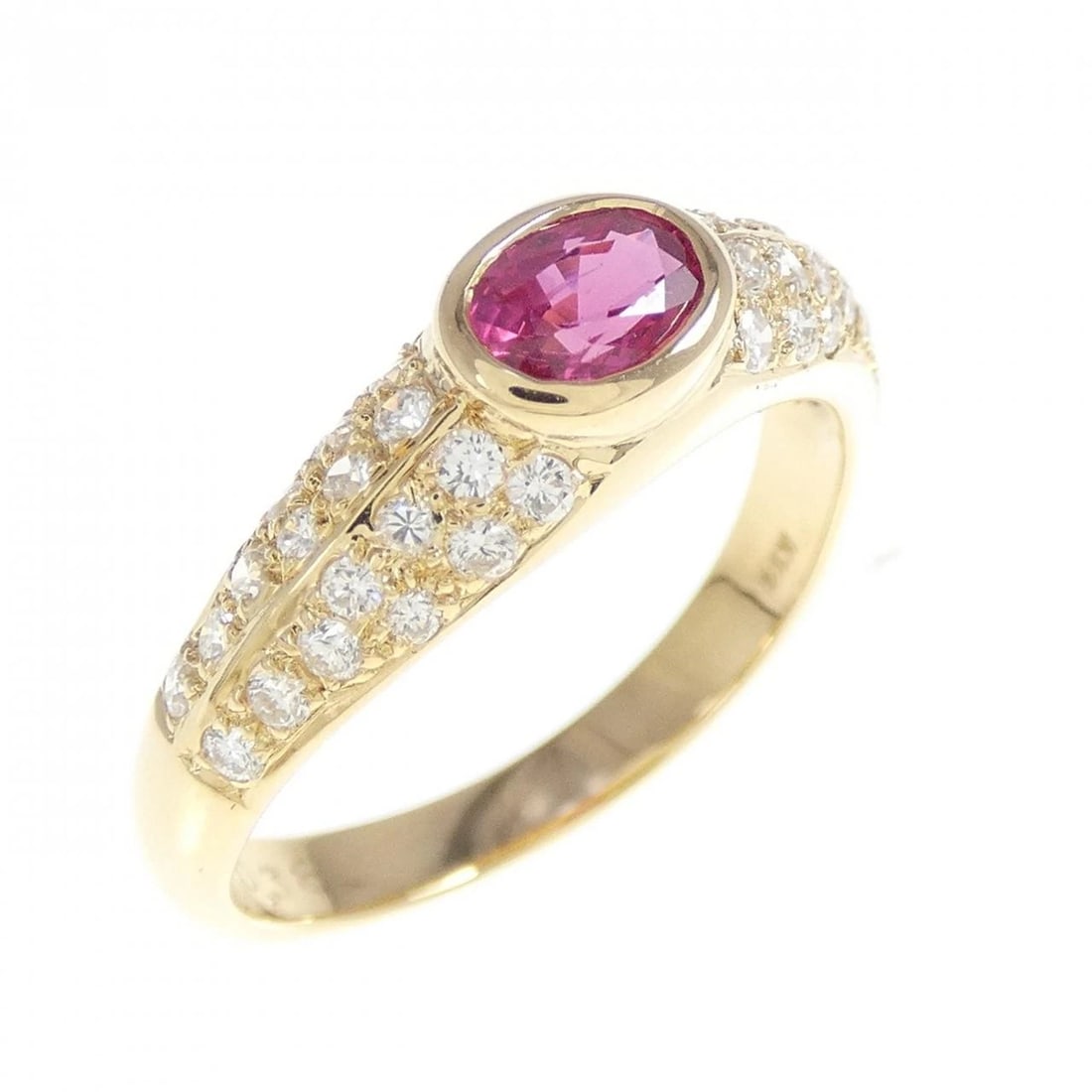 K18YG RUBY RING: K18YG Ruby Ring Brand: Unbranded Type: Ruby Ring Material: K18YG, Main Stone/Creation RubySecondary Stone Natural Color: Yellow Gold Size: US 7 Accessories: None Accessories Notice: When p