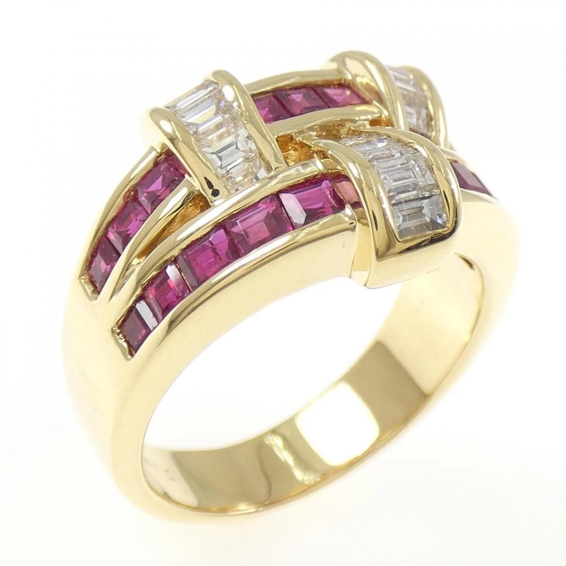 18K YELLOW GOLD RUBY RING: 18K Yellow Gold Ruby Ring Brand: Unbranded Type: Ruby Ring Material: K18YG, Main Stone/Creation RubySecondary Stone Natural Color: Yellow Gold Size: US 7 Accessories: None Accessories Noti