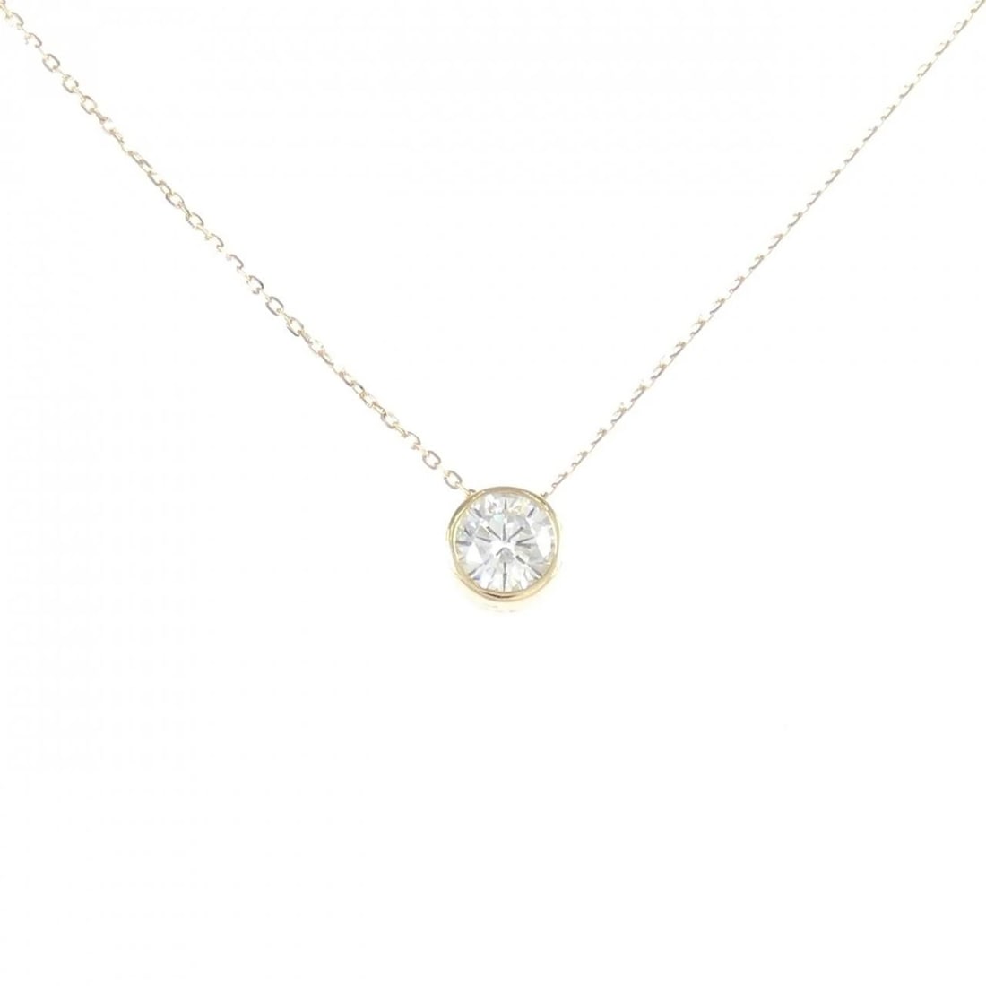 18K YELLOW GOLD SOLITAIRE DIAMOND NECKLACE (1 of 2)