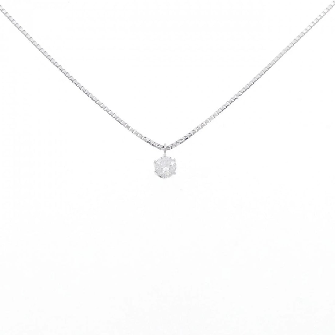 K18WG SOLITAIRE DIAMOND NECKLACE: K18WG Solitaire Diamond Necklace Brand: Unbranded Type: Diamond Necklace Material: K18 white gold, Main Stone/Creation Natural Color: white gold Size: Actual Size Pendant length approx. x