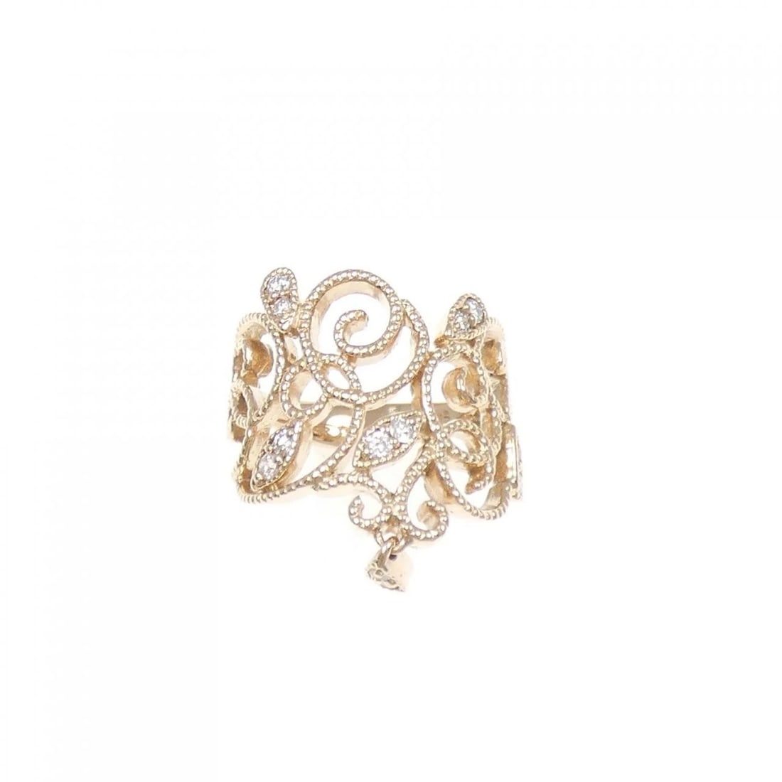 K18PG DIAMOND PINKY RING - 2