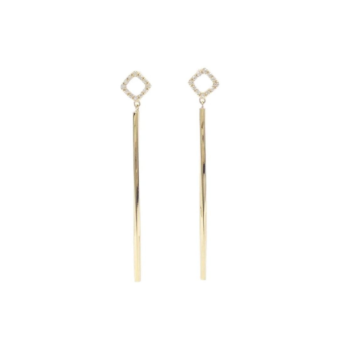 K18YG DIAMOND PIERCE: K18YG Diamond Pierce Brand: Unbranded Type: Diamond Pierce/Earring Material: 18k yellow gold, Main Stone/Creation Natural Color: Yellow Gold Size: Approx. length x width: 48.2mm x 7.1mm 