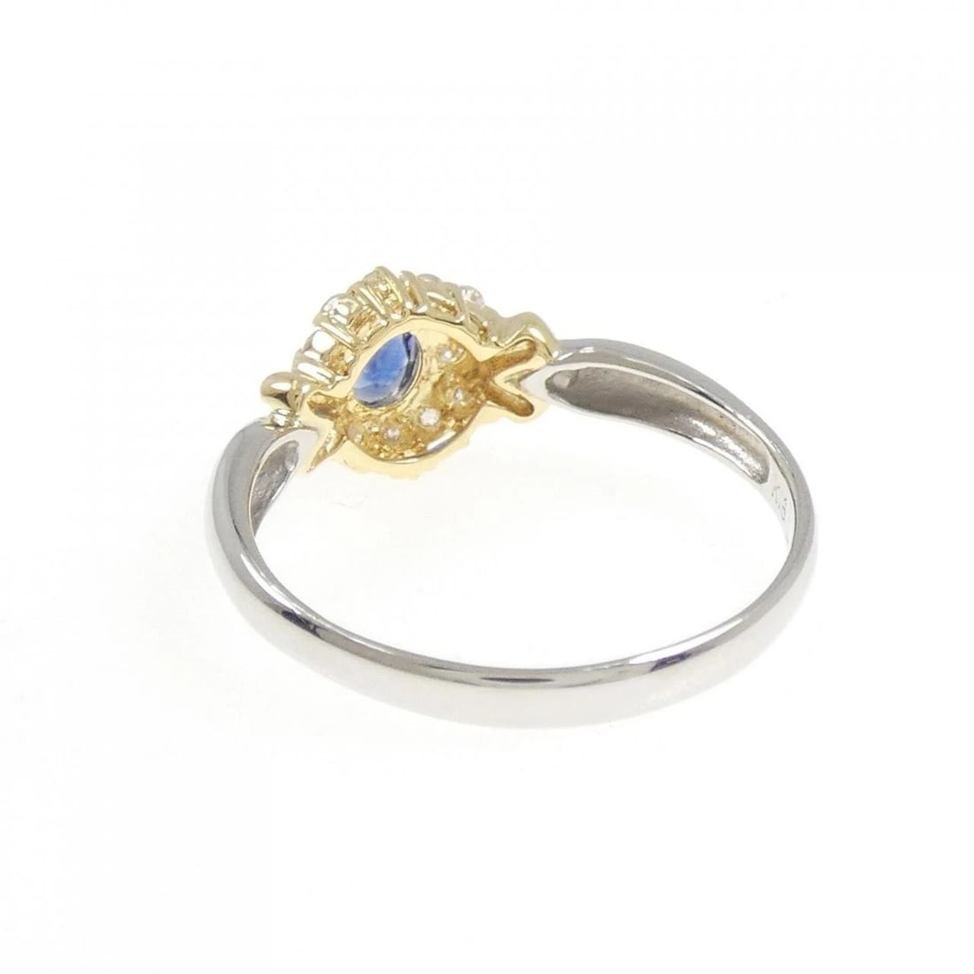 PT900/K18YG SAPPHIRE RING: PT900/K18YG Sapphire Ring Brand: Unbranded Type: Sapphire Ring Material: Platinum 900 / K18 yellow gold, Main Stone/Creation SapphireSecondary Stone Natural Color: Platinum Yellow Gold Size:
