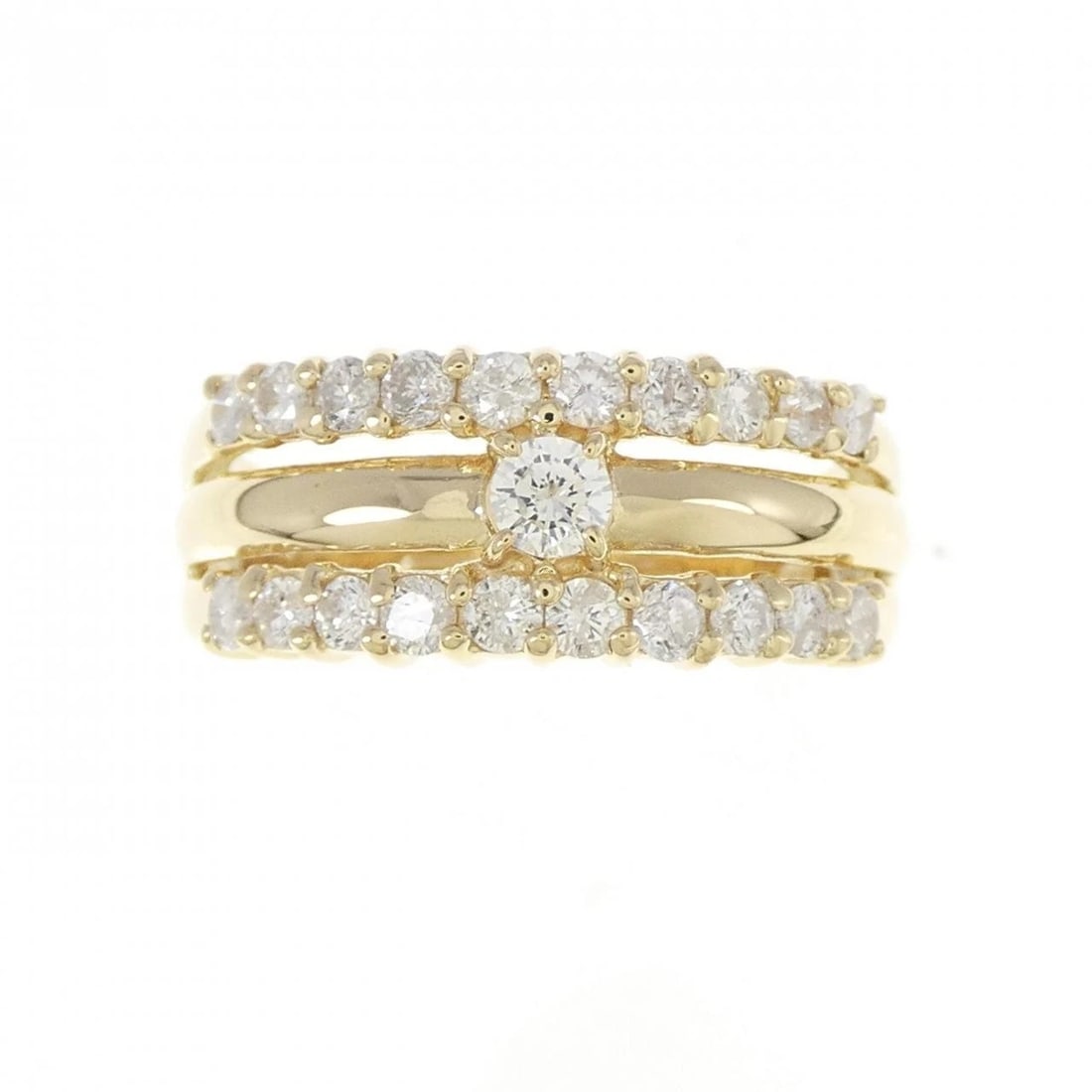 K18YG DIAMOND RING: K18YG Diamond Ring Brand: Unbranded Type: Diamond Ring Material: K18 yellow gold, Main Stone/Creation Natural Color: yellow Gold Size: US 7 Accessories: None Accessories Notice: When purch