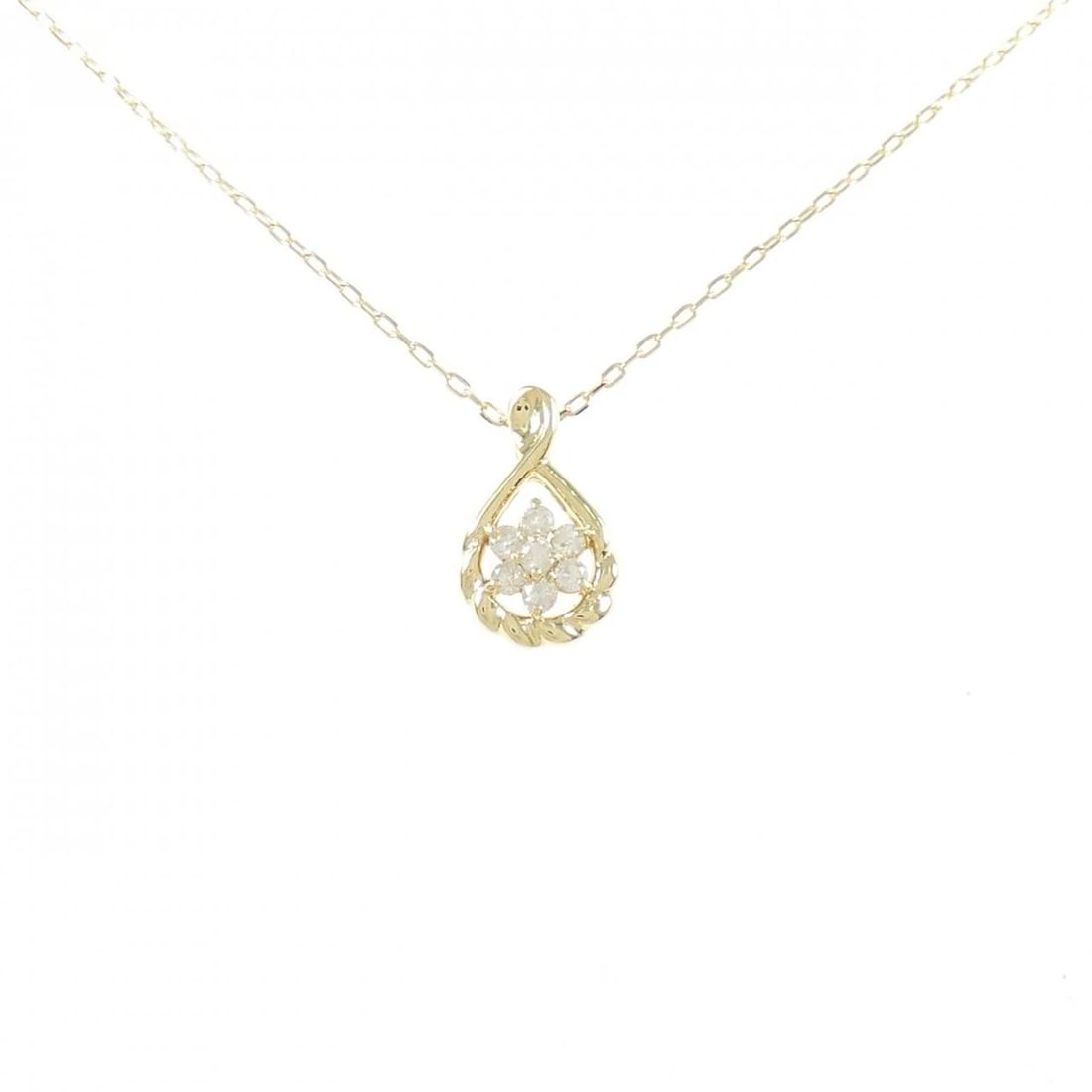 K18YG DIAMOND NECKLACE: K18YG Diamond Necklace Brand: Unbranded Type: Diamond Necklace Material: K18 yellow gold, Main Stone/Creation Natural Color: Yellow Gold Size: 45cmActual Size Pendant length approx. x width