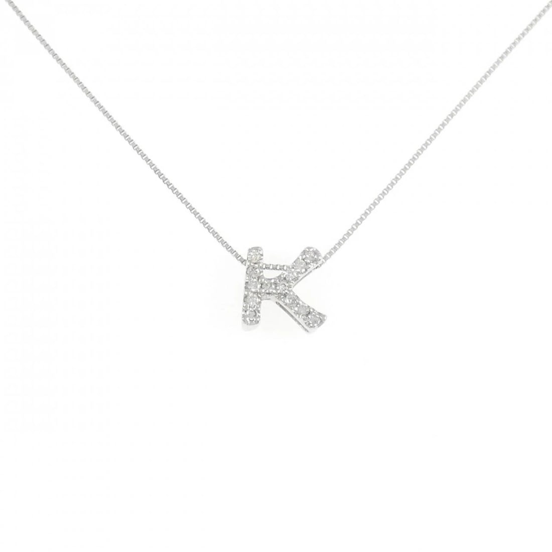 K18WG INITIAL K DIAMOND NECKLACE: K18WG Initial K Diamond Necklace Brand: Unbranded Type: Diamond Necklace Material: K18 white gold, Main Stone/Creation Natural Color: White Gold Size: 45cmActual Size Pendant length approx. x
