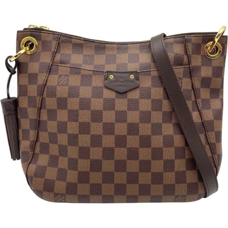 LOUIS VUITTON SOUTH BANK BROWN DAMIER SHOULDER BAG: LOUIS VUITTON South Bank Brown Damier Shoulder Bag Brand: LOUIS VUITTON Type: Handbag Material: Damier Color: Brown Size: W: 32cm / H: 24cm / D: 4cm / Shoulder: 100-110cm Accessories: None