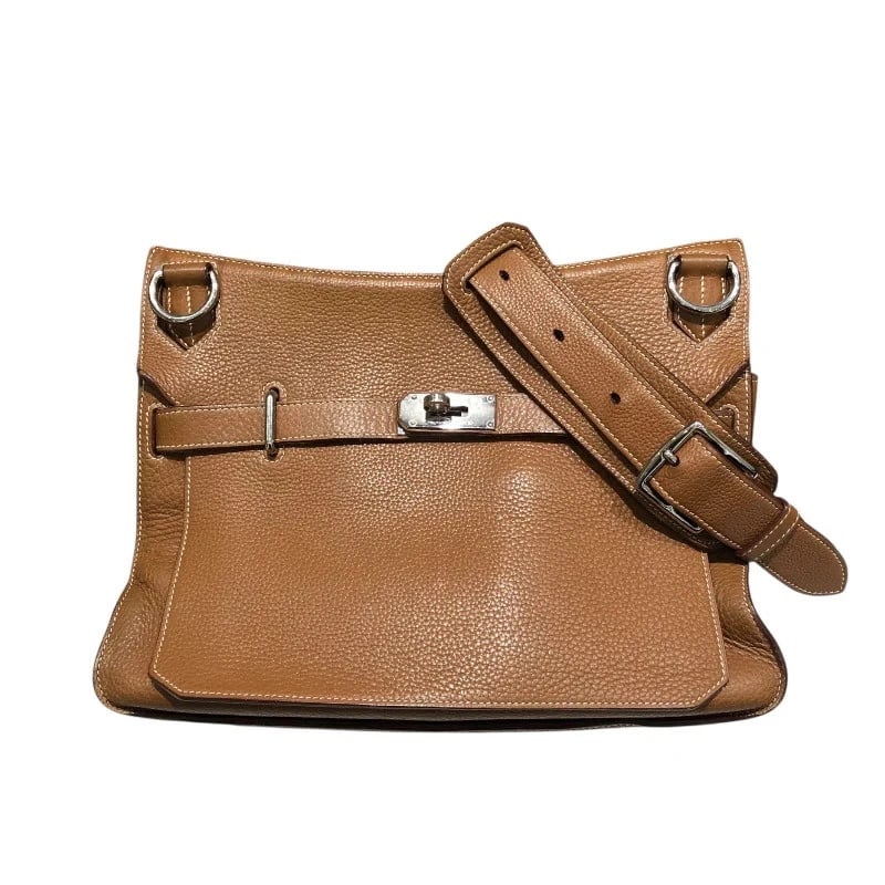 HERMES GYPSY 34 ?L STAMP GOLD SHW CLEMENCE SHOULDER BAG: HERMES Gypsy 34 ?L Stamp Gold SHW Clemence Shoulder Bag Brand: HERMES Type: Handbag Material: Taurillon Color: Gold / SV Hardware Size: W: 33cm / H: 25cm / D: 15cm / Shoulder: 119cm Accessories:
