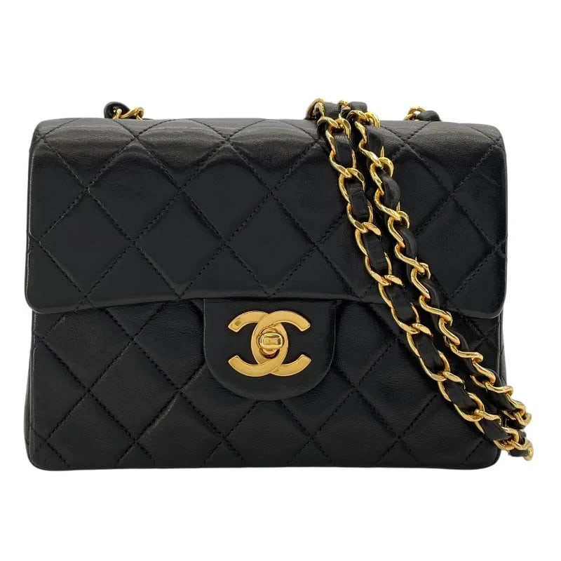 CHANEL MINI MATELASSÉ 18 BLACK GHW LAMBSKIN SHOULDER BAG: CHANEL Mini Matelassé 18 Black GHW Lambskin Shoulder Bag Brand: CHANEL Type: Handbag Material: Lambskin Color: Black / GD Hardware Size: W: 18cm / H: 13cm / D: 6cm / Shoulder: 110cm Accessories: