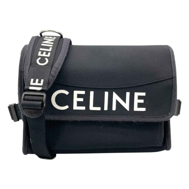 CELINE TREKKING MESSENGER BLACK CANVAS SHOULDER BAG: CELINE Trekking Messenger Black Canvas Shoulder Bag Brand: CELINE Type: Handbag Material: Canvas Color: Black Size: W: 25cm / H: 18cm / D: 6cm / Shoulder: -180cm Accessories: None Accessories