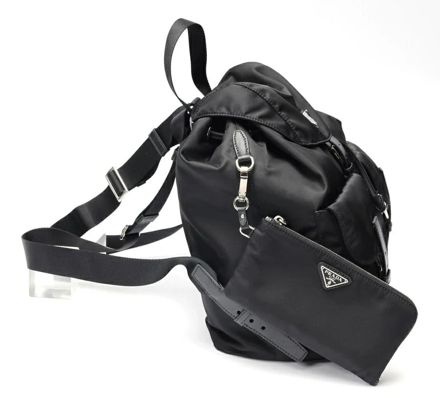 PRADA MEDIUM RE-NYLON BACKPACK WITH POUCH - 2