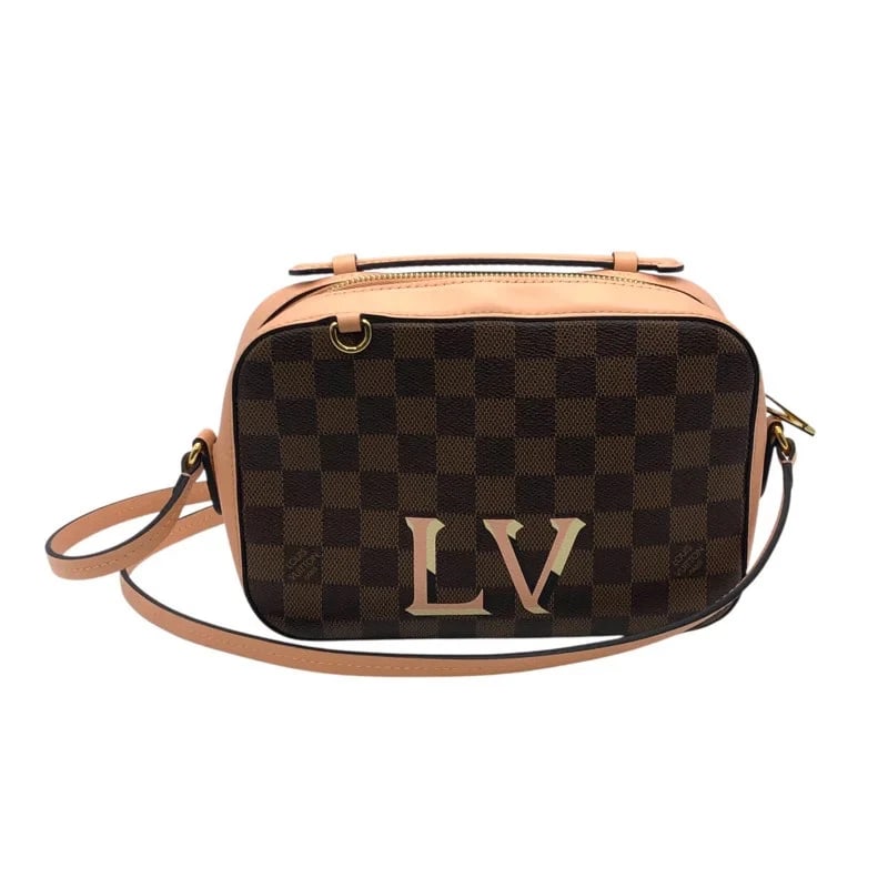 LOUIS VUITTON SANTA MONICA EBENE VENUS DAMIER CANVAS SHOULDER BAG: LOUIS VUITTON Santa Monica Ebene Venus Damier Canvas Shoulder Bag Brand: LOUIS VUITTON Type: Handbag Material: Damier Canvas Color: Ebene Venus Size: W: 21cm / H: 15cm / D: 7.5cm / Shoulder: 128cm