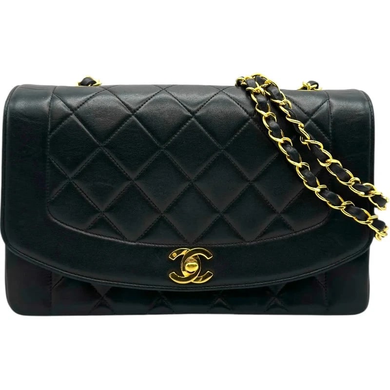 CHANEL DIANA 25 2 SERIES BLACK GHW LAMBSKIN SHOULDER BAG: CHANEL Diana 25 2 Series Black GHW Lambskin Shoulder Bag Brand: CHANEL Type: Handbag Material: Lambskin Color: Black / GD Hardware Size: W: 25cm / H: 16cm / D: 7cm / Shoulder: 104cm 