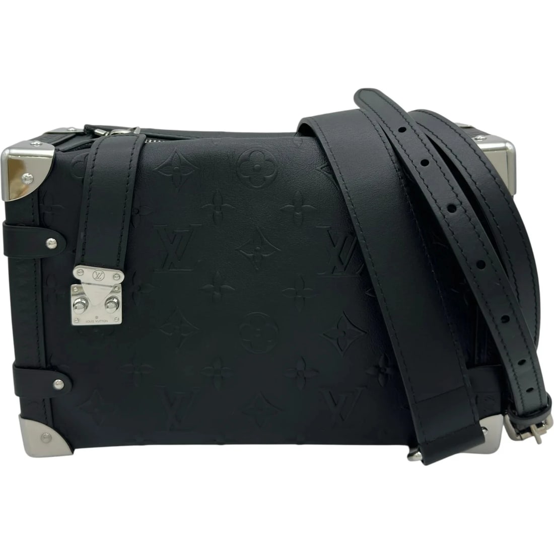 LOUIS VUITTON SIDE TRUNK MM BLACK MONOGRAM EMPREINTE SHOULDER BAG: LOUIS VUITTON Side Trunk MM Black Monogram Empreinte Shoulder Bag Brand: LOUIS VUITTON Type: Handbag Material: Monogram Empreinte Color: black Size: W: 23.5cm / H: 15.5cm / D: 8cm / Shoulder: 97.5