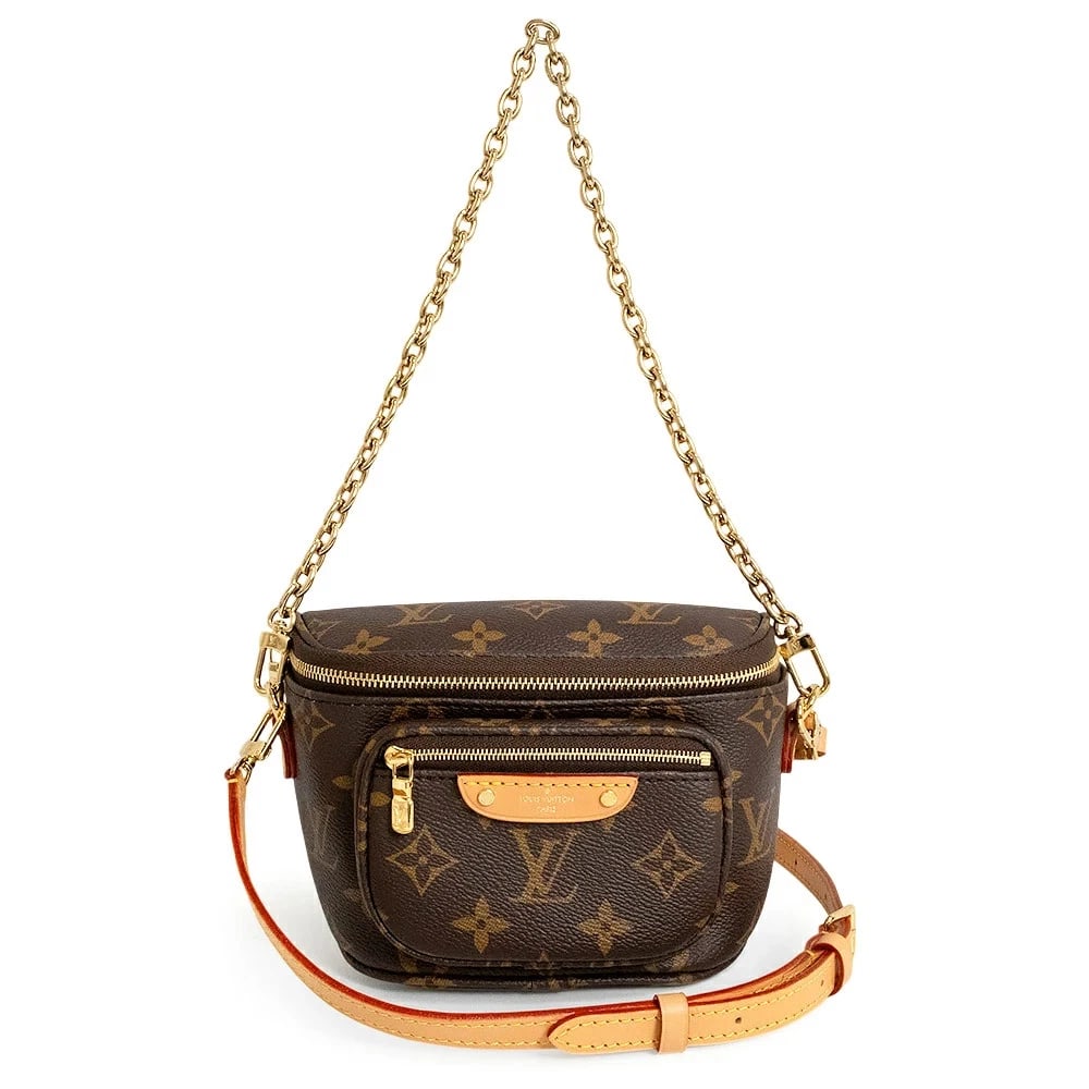 LOUIS VUITTON MINI BUM BAG 3WAY MONOGRAM: LOUIS VUITTON Mini Bum Bag 3Way Monogram Brand: LOUIS VUITTON Type: Handbag Material: Monogram Color: Brown Size: W: 17cm x 15cm x H: 12cm x D: 6cm Accessories: None Accessories Notice: Wh