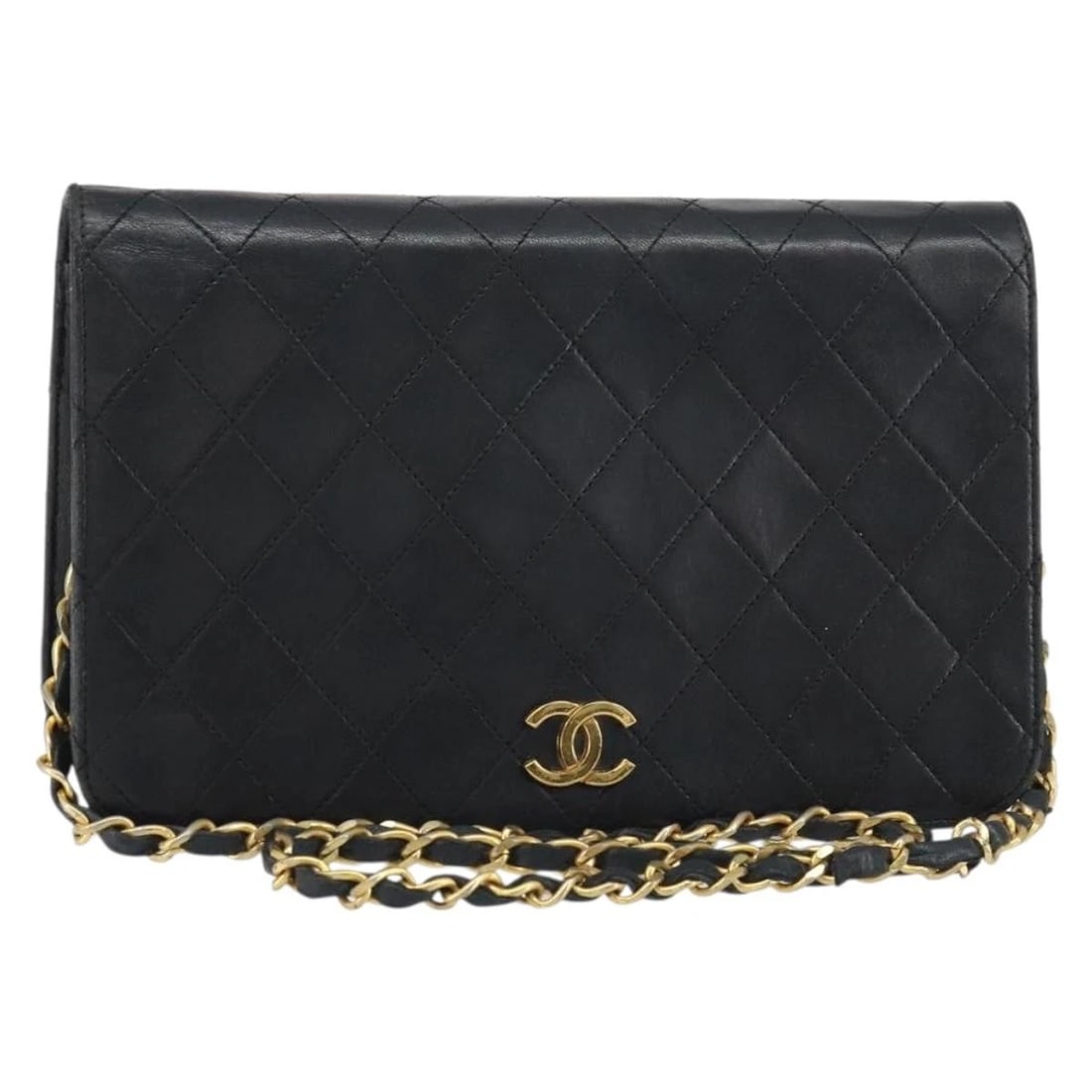 CHANEL MATELASSE CHAIN SHOULDER BAG LAMB SKIN: CHANEL Matelasse Chain Shoulder Bag Lamb Skin Brand: CHANEL Type: Shoulder Bag Material: Lamb Skin Color: Black/Gold Size: W9.4 x H5.9 x D0.8inch(Approx) Shoulder Drop:15.7inch(Approx) Accessorie