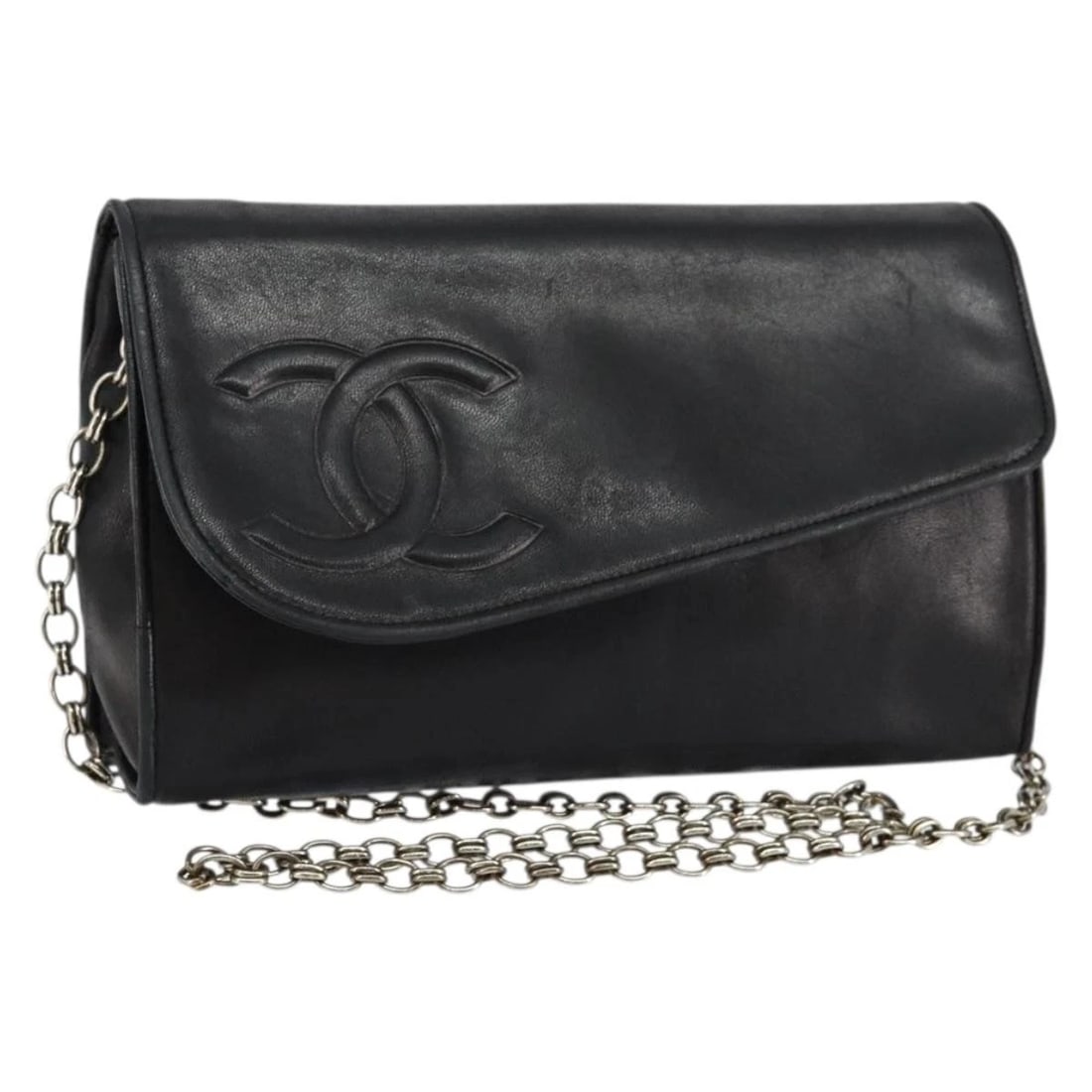 CHANEL COCO MARK CHAIN SHOULDER BAG: CHANEL COCO Mark Chain Shoulder Bag Brand: CHANEL Type: Shoulder Bag Material: Lamb Skin Color: Black Size: W9.4 x H5.5 x D2.0inch(Approx) Shoulder Drop:18.1inch(Approx) Accessories: None