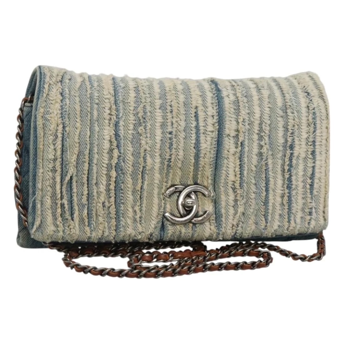 CHANEL MATELASSE CHAIN SHOULDER BAG: CHANEL Matelasse Chain Shoulder Bag Brand: CHANEL Type: Shoulder Bag Material: Canvas Color: Blue Size: W9.8 x H5.1 x D1.2inch(Approx) Shoulder Drop:20.9inch(Approx) Accessories: None Acce