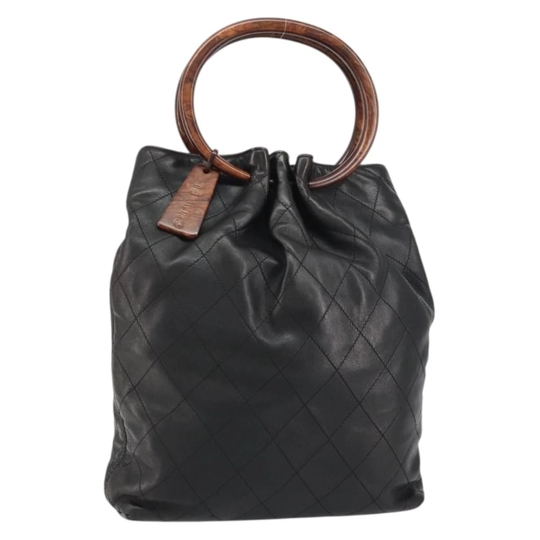 CHANEL MATELASSE HAND BAG LEATHER BLACK GOLD: CHANEL Matelasse Hand Bag Leather Black Gold Brand: CHANEL Type: Hand Bag Material: Leather Color: Black/Gold Size: W10.6 x H12.2 x D2.8inch(Approx) Handle Drop:5.1inch(Approx) Accessories: None