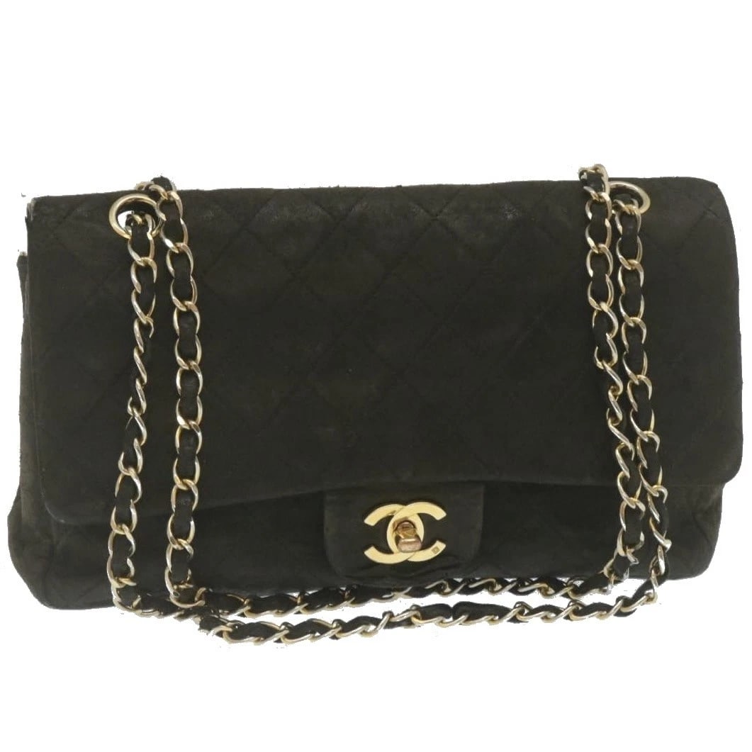 CHANEL CLASSIC MATELASSE 25 CHAIN FLAP SHOULDER BAG: CHANEL Classic Matelasse 25 Chain Flap Shoulder Bag Brand: CHANEL Type: Shoulder Bag Material: Leather/Lamb Skin Color: Black/Gold Size: W9.8 x H6.3 x D2.8inch(Approx) Shoulder Drop:8.7 - 15.7inch