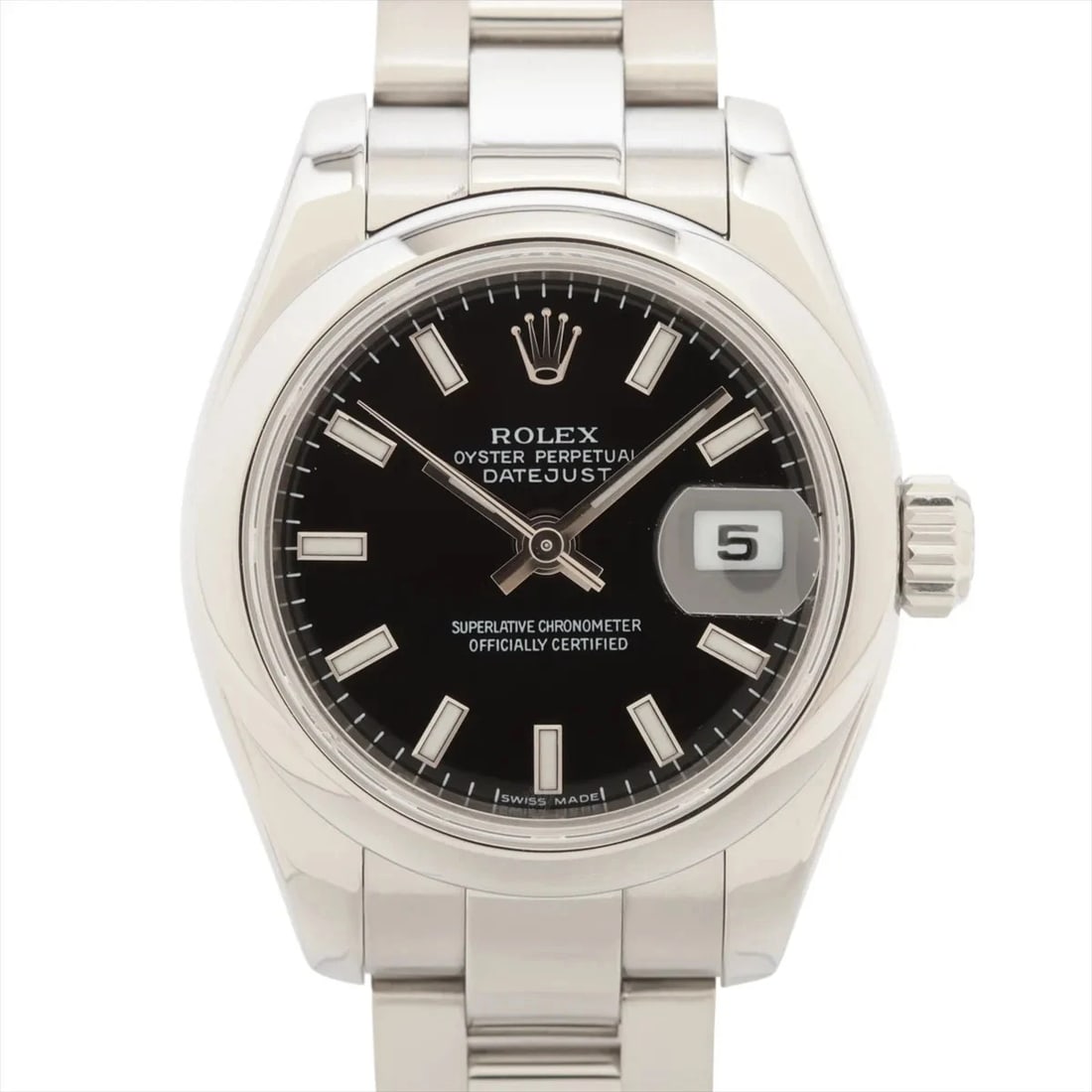 ROLEX DATEJUST SS BLACK: Rolex Datejust SS black Brand: Rolex Type: Wristwatch Material: SS Color: Dial Color black Size: Case:W0.8 x H0.8inch / W26 x H26 Circumference of Wrist:6.1inch / 15.5 Accessories: None Ac