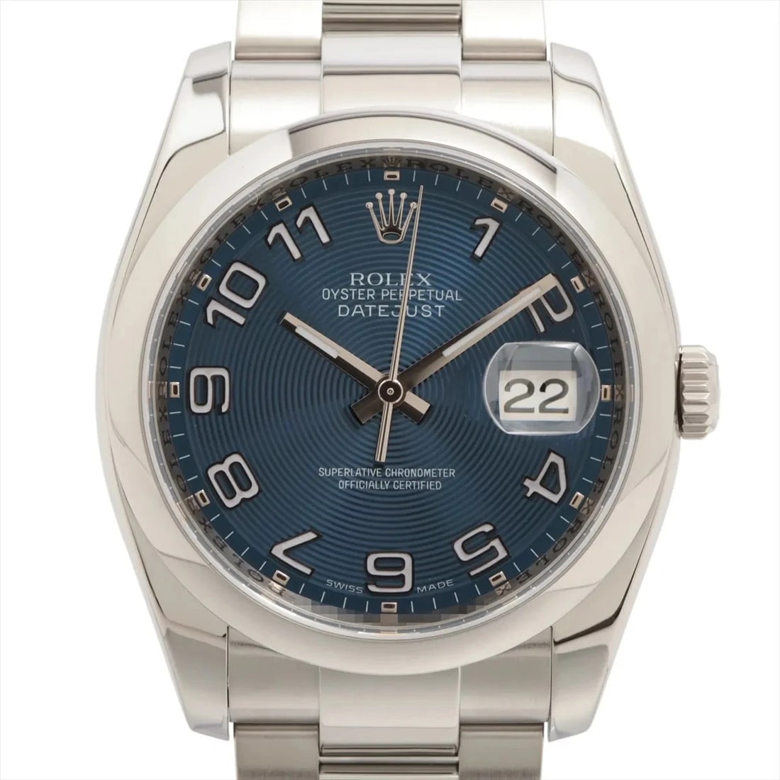 ROLEX DATEJUST SS BLUE: Rolex DATEJUST SS blue Brand: Rolex Type: Wristwatch Material: SS Color: Dial Color blue concetric Size: Case:W1.2 x H1.2inch / W36 x H36Circumference of Wrist:7.1inch / 18 Accessories: None <