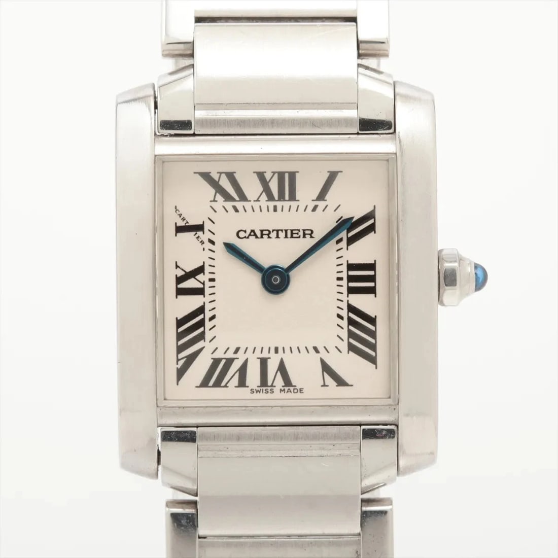 CARTIER TANK FRANCAISE SS IVORY: Cartier Tank Francaise SS Ivory Brand: Cartier Type: Wristwatch Material: SS Color: Dial Color ivory Size: Case:W0.8 x H0.8inch / W20 x H25 Circumference of Wrist:5.5inch / 14 Accessories: