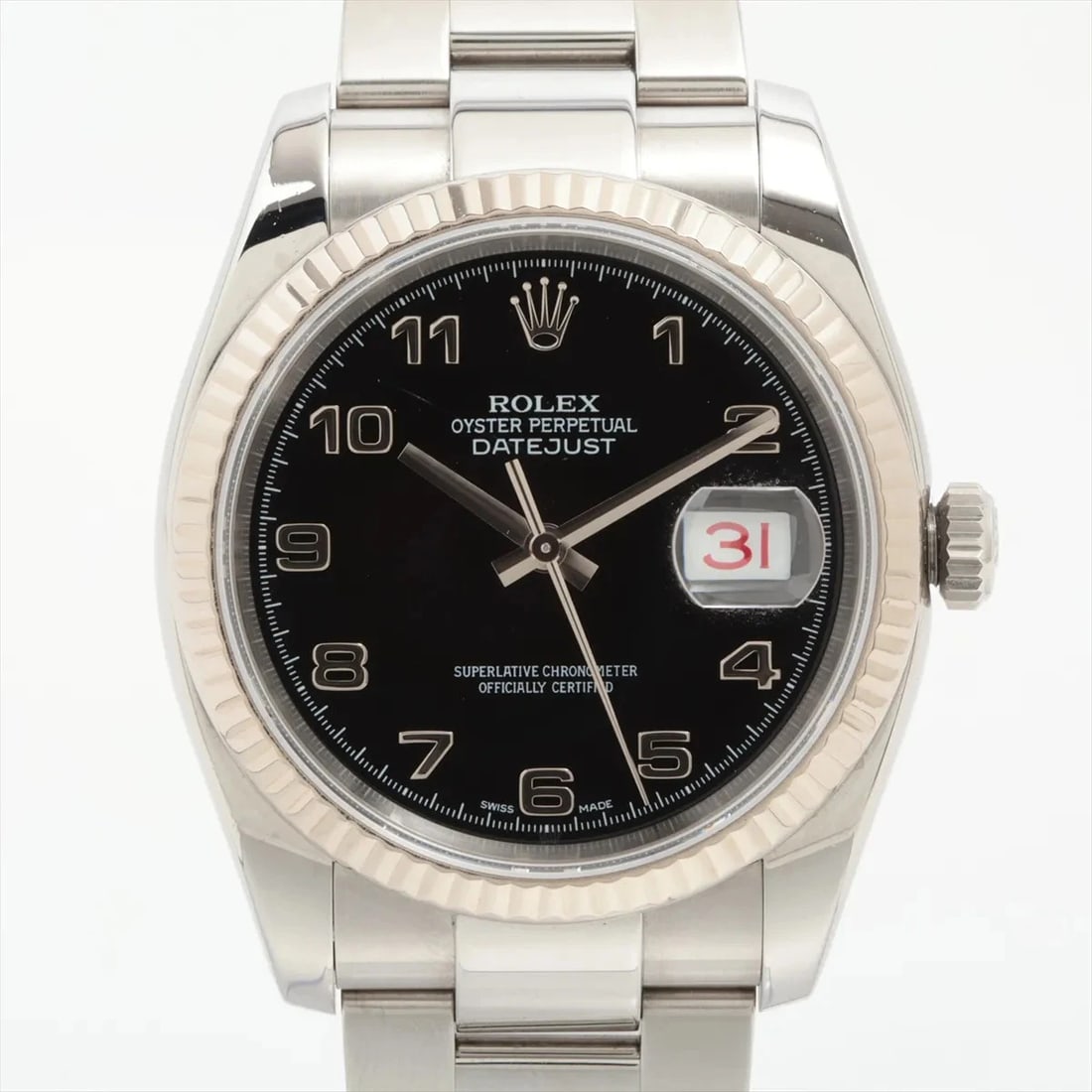 ROLEX DATEJUST SS×WG BLACK: Rolex DATEJUST SS×WG black Brand: Rolex Type: Wristwatch Material: SS×WG Color: Dial Color black Size: Case:W1.2 x H1.2inch / W36 x H36Circumference of Wrist:6.7inch / 17.0 Accessories: None <