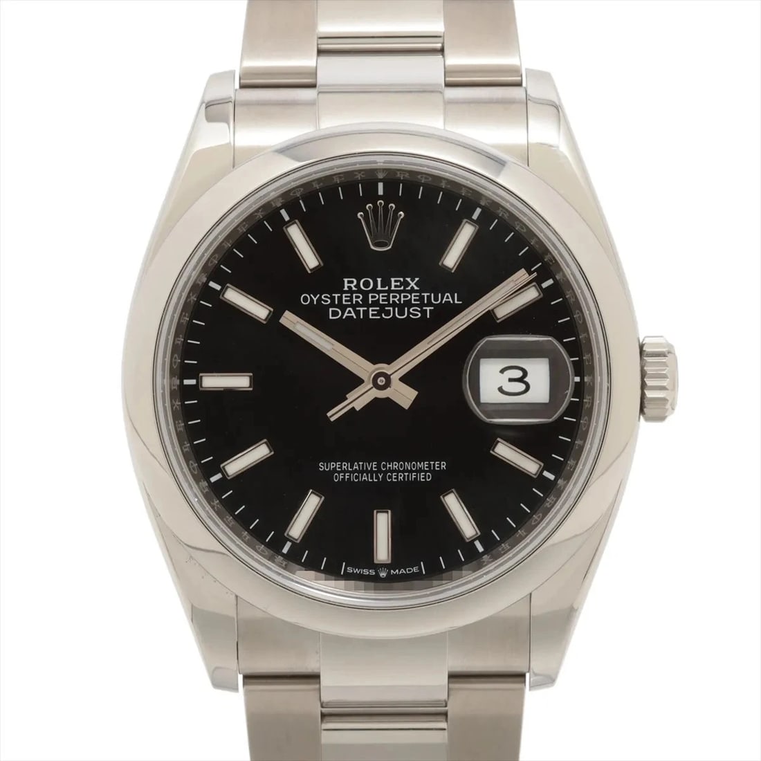 ROLEX DATEJUST SS BLACK: Rolex DATEJUST SS black Brand: Rolex Type: Wristwatch Material: SS Color: Dial Color black Size: Case:W1.2 x H1.2inch / W36 x H36Circumference of Wrist:6.9inch / 17.5 Accessories: None Acc