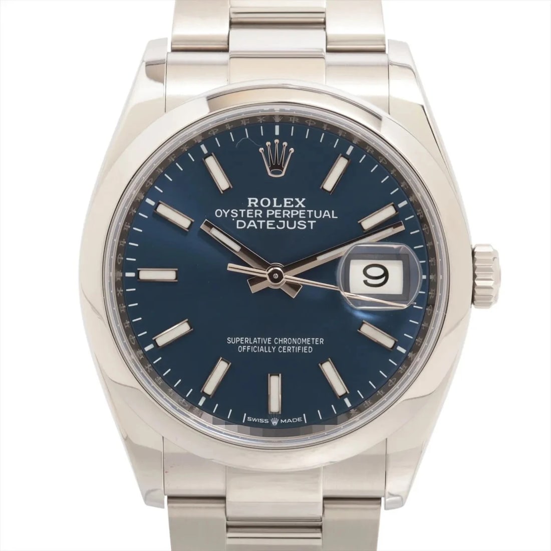 ROLEX DATEJUST SS BRIGHT BLUE: Rolex DATEJUST SS bright blue Brand: Rolex Type: Wristwatch Material: SS Color: Dial Color blue Size: Case:W1.2 x H1.2inch / W36 x H36 Circumference of Wrist:6.7inch / 16 Accessories: None