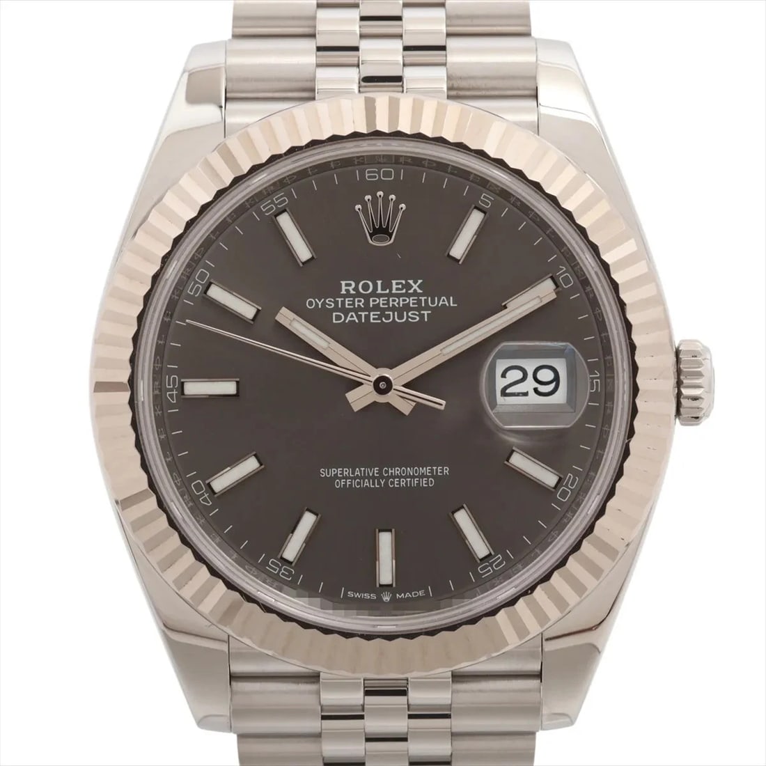 ROLEX DATEJUST SS×WG SLATE: Rolex Datejust SS×WG Slate Brand: Rolex Type: Wristwatch Material: SS×WG Color: Dial Color slate Size: Case:W1.6 x H1.6inch / W41 x H41 Circumference of Wrist:5.7inch / 14.5 Accessories: None