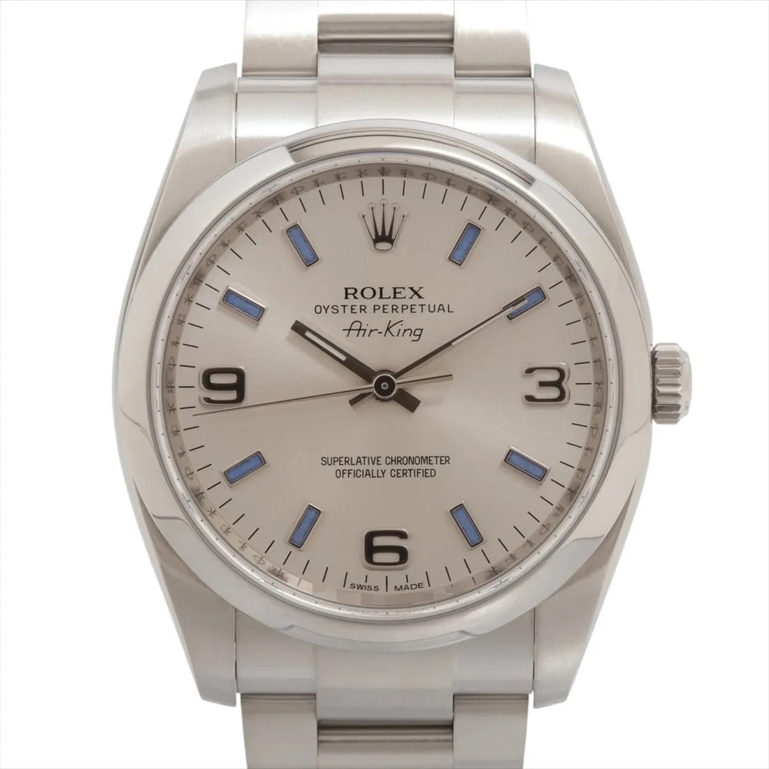 ROLEX AIR KING SS SILVER: Rolex Air King SS Silver Brand: Rolex Type: Wristwatch Material: SS Color: Dial Color silver Size: Case:W1.2 x H1.2inch / W34 x H34Circumference of Wrist:6.3inch / 16 Accessories: None Acc