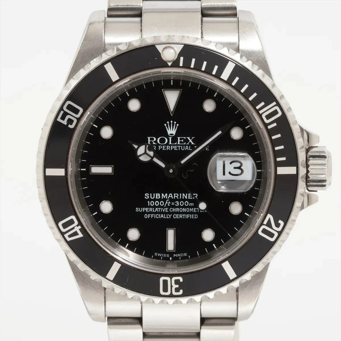 ROLEX SUBMARINER SS BLACK: Rolex SUBMARINER SS black Brand: Rolex Type: Wristwatch Material: SS Color: Dial Color black Size: Case:W1.6 x H1.6inch / W40 x H40 Circumference of Wrist:5.9inch / 15 Accessories: None Ac