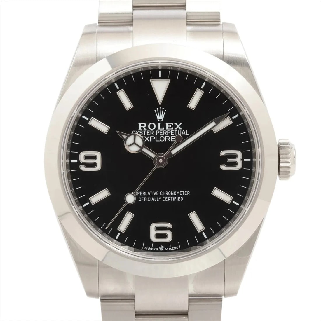 ROLEX EXPLORER SS BLACK: Rolex Explorer SS black Brand: Rolex Type: Wristwatch Material: SS Color: Dial Color black Size: Case:W1.6 x H1.6inch / W40 x H40 Circumference of Wrist:7.7inch / 19.5 Accessories: None Ac