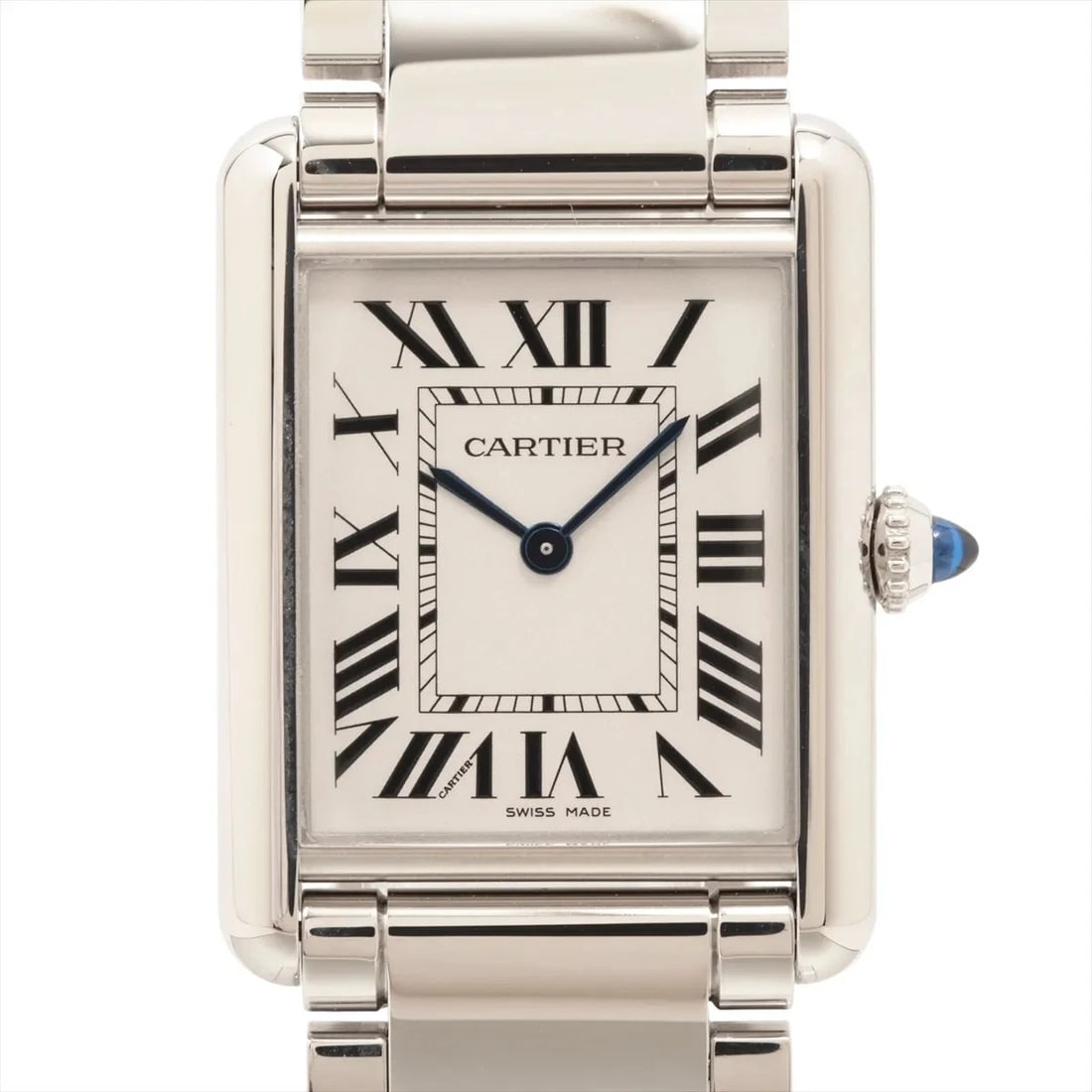 CARTIER SS SILVER WATCH: Cartier SS Silver WATCH Brand: Cartier Type: Wristwatch Material: SS Color: Dial Color silver Size: Case:W0.8 x H1.2inch / W25.5 x H33.7 Circumference of Wrist:7.3inch / 18.5 Accessories: