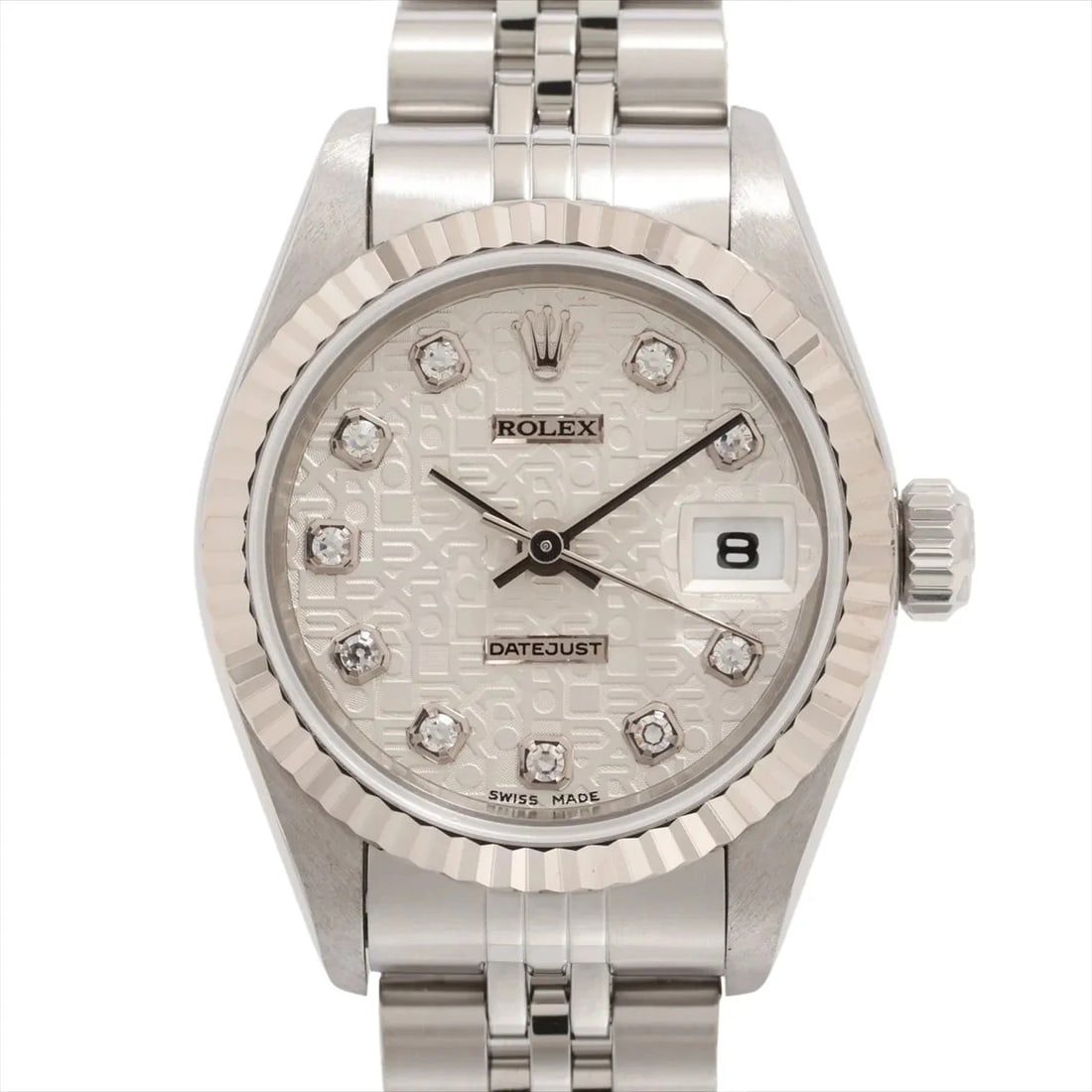 ROLEX DATEJUST SS×WG SILVER ENGRAVED COMPUTER: Rolex Datejust SS×WG Silver engraved computer Brand: Rolex Type: Wristwatch Material: SS×WG Color: Dial Color silver Size: Case:W0.8 x H0.8inch / W26 x H26 Circumference of Wrist:6.3inch / 16 A