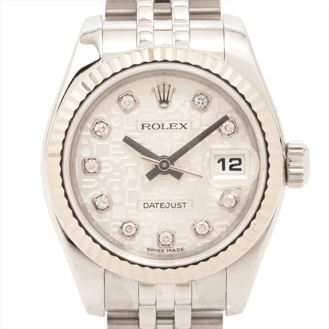 ROLEX DATEJUST SS×WG SILVER ENGRAVED COMPUTER: Rolex Datejust SS×WG Silver engraved computer Brand: Rolex Type: Wristwatch Material: SS×WG Color: Dial Color silver Size: Case:W0.8 x H0.8inch / W26 x H26 Circumference of Wrist:6.3inch / 16 A