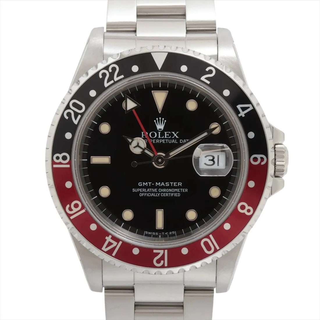ROLEX GMT MASTER SS BLACK: Rolex GMT Master SS black Brand: Rolex Type: Wristwatch Material: SS Color: Dial Color Black Size: Case:W1.6 x H1.6inch / W40 x H40 Circumference of Wrist:7.5inch / 19 Accessories: None Ac