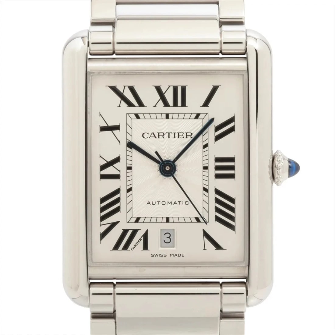 CARTIER SS SILVER: Cartier SS Silver Brand: Cartier Type: Wristwatch Material: SS Color: Dial Color Silver Size: Case:W1.2 x H1.6inch / W31 x H41 Circumference of Wrist:6.5inch / 16.5 Accessories: None Acces