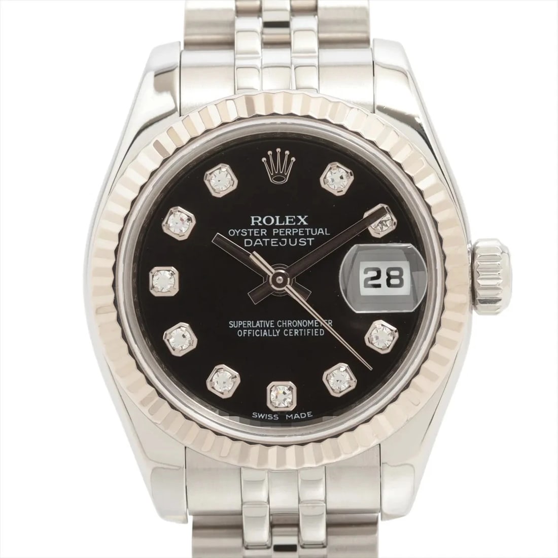 ROLEX DATEJUST SS×WG BLACK: Rolex Datejust SS×WG black Brand: Rolex Type: Wristwatch Material: SS×WG Color: Dial Color Black Size: Case:W0.8 x H0.8inch / W26 x H26 Circumference of Wrist:5.9inch / 15 Accessories: None