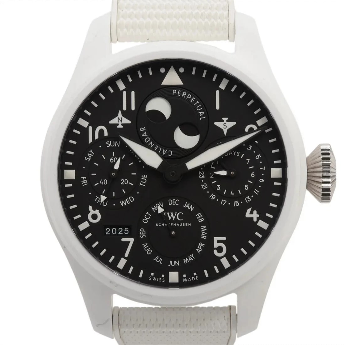 IWC BIG PILOT WATCHES: IWC Big Pilot watches Brand: IWC Type: Wristwatch Material: CE × SS × rubber Color: Dial Color Black Size: Case:W1.6 x H1.6inch / W46.5 x H46.5 Circumference of Wrist:8.1inch / 20.5 Accessories